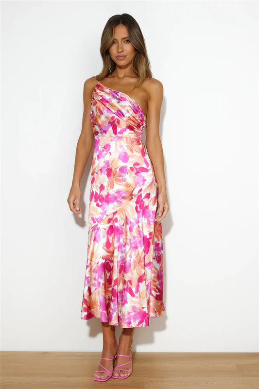 Elysian Floral Satin Dress